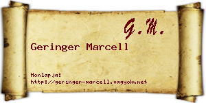 Geringer Marcell névjegykártya